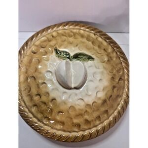 Vintage Ceramic Apple Pie Dish with Lid: Farmhouse‎ Kitchen Decor 10x10